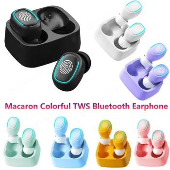 Macaroon TWS Беспроводные Bluetooth-наушники с сенсорной подсветкой, Высококачественные шумоподавляющие Затычки для ушей, защищающие от пота, Универсальная стереогарнитура