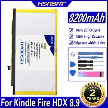 Аккумулятор HSABAT 26S1004 8200 мАч для AMAZON GPZ45RW GU045RW Kindle Fire HDX 8.9 для AMAZON 26S1004-A 58-000059 S12-T3-D Аккумуляторы