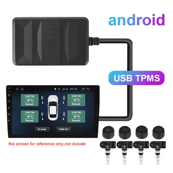 Система контроля давления в шинах LEEPEE Android TPMS USB TPMS Внутренний внешний датчик запасного колеса для автомагнитолы DVD-плеера